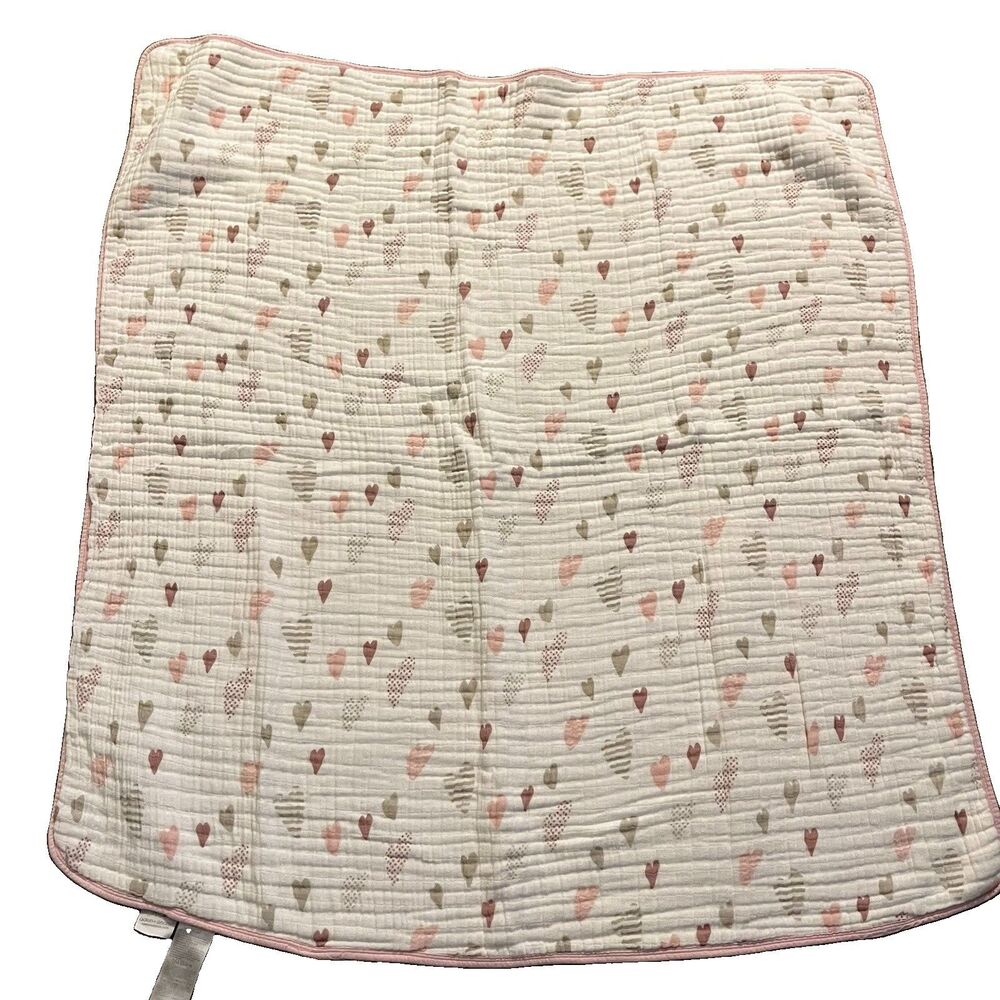 Aden + Anais Heart Breaker Cotton Muslin Dream Toddler Blanket 45x45"